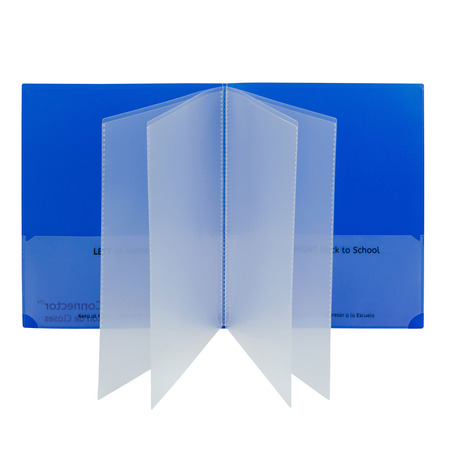 C-LINE PRODUCTS Classroom Connector Multi-Pocket Folders, Blue, Box of 15 32305